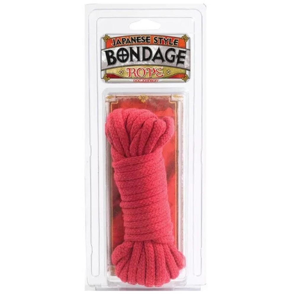 Doc Johnson Rope Unisex OS Red Japanese Style Bondage Cotton Rope Shibari Kink